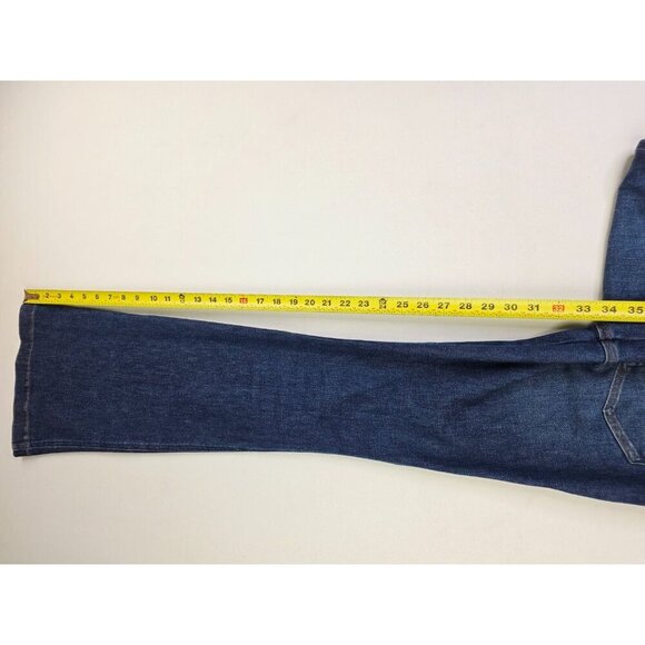 Spanx Size Small Womens 34" Inseam Flare Two Back Pockets Pull Up Blue Jeans - Picture 2 of 11